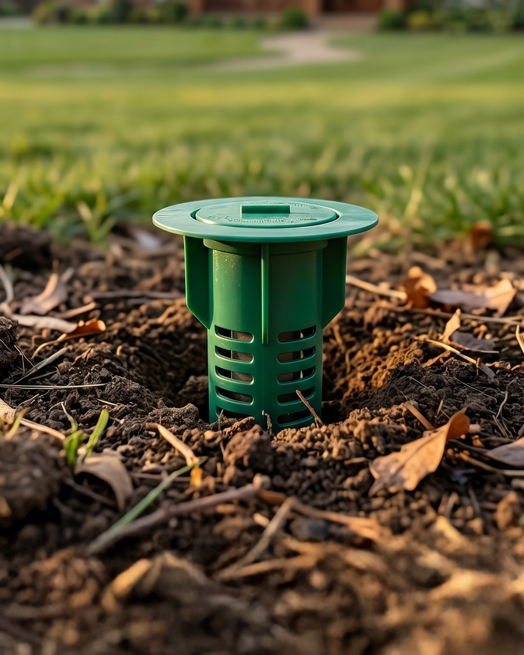 Sentricon bait station protecting a Central Texas home from termites